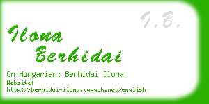 ilona berhidai business card